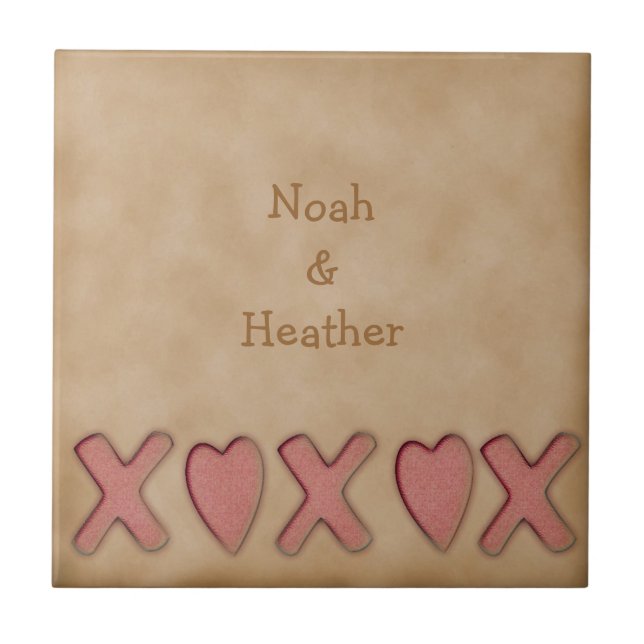 Rustikales XOXO Fliese (Vorderseite)