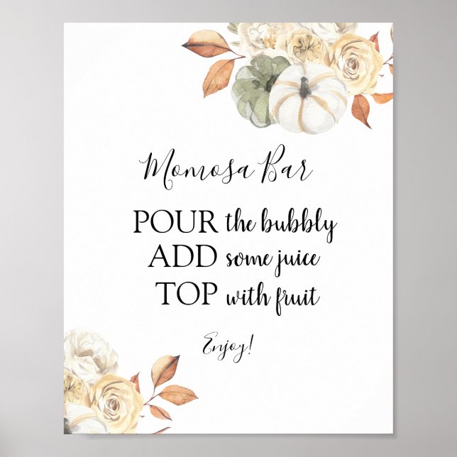 Rustikales Zeichen von Momosa Bar Drink Poster (Vorne)