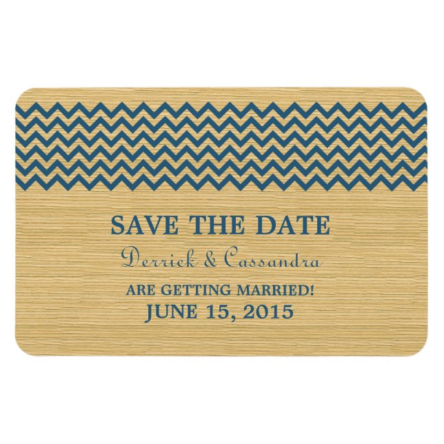 Rustikales Zickzack Speichern des Datumsfensters,  Magnet (Horizontal)