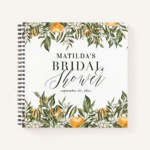 Rustikales Zitrusfrüchte-Brautparty botanischer Bl Notizbuch