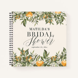 Rustikales Zitrusfrüchte-Brautparty botanischer Bl Notizbuch