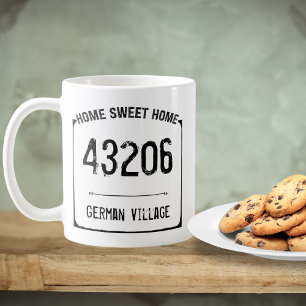 Rustikales Zuhause Sweet Zuhause Zip Code Kaffeetasse