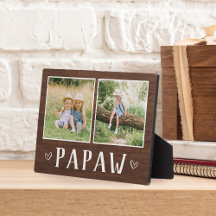 Rustikales Zwei-Foto Papaw Grandpa