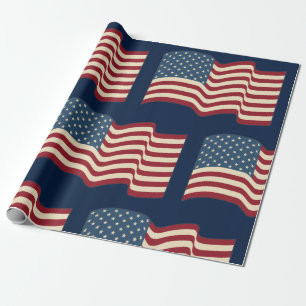 Rustikalisches amerikanisches Flaggen-Geschenkpapi Geschenkpapier