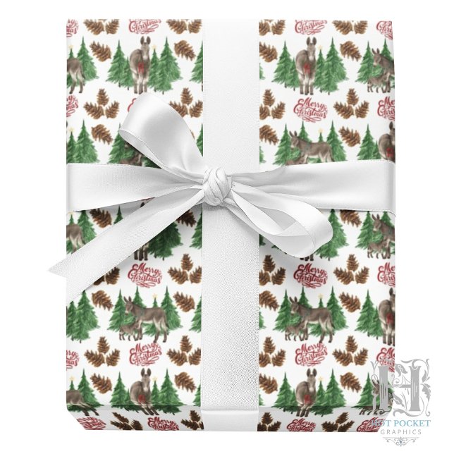 Rustikalisches Esel Weihnachtspapier Geschenkpapier (Von Creator hochgeladen)