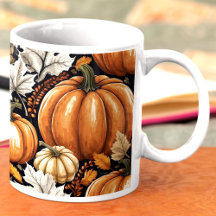 Rustikalisches Herbst Kürbis Laub Muster