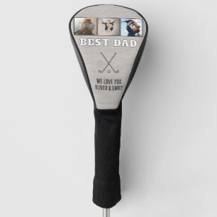 Rustikalisches Holz Bestes Vati 3 Foto Collage And Golf Headcover