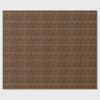 Rustikalisches Holz- & Nussknacker-Weihnachtspapie Geschenkpapier