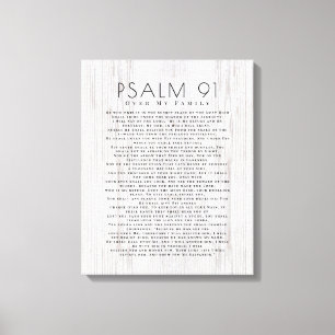 Rustikalisches Holz Psalm 91 Über Meine Familie Ch Leinwanddruck