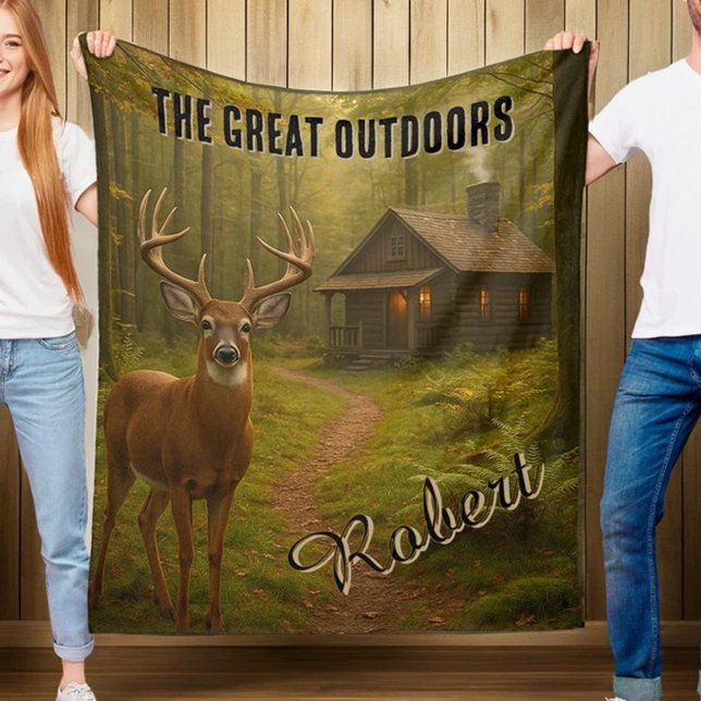 Rustikalisches Jagdhütten-Wald-Signatur-Name Fleecedecke (Von Creator hochgeladen)