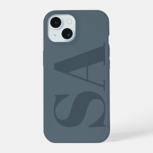 Rustikalisches Staubblau Wasserfarbe Minimal Moder iPhone 15 Hülle