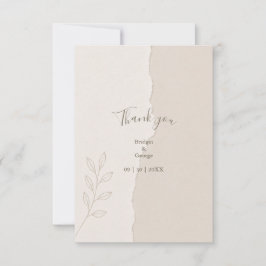 Rustikalisches zerrissenes Papier minimalistische Dankeskarte