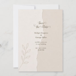 Rustikalisches zerrissenes Papier minimalistische Einladung