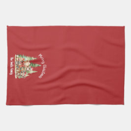 RUSTIKCHRISTMAS HOLZTIERE GESCHIRRTUCH