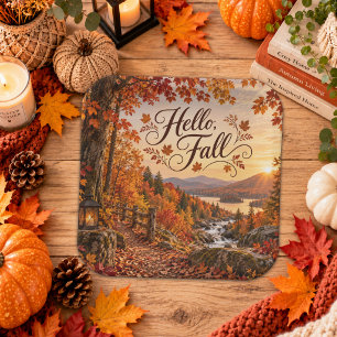 Rustike Herbstsaison-Illustration Pappteller
