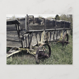 Rustiker alter antiker Landwirtschaftswagen Postkarte