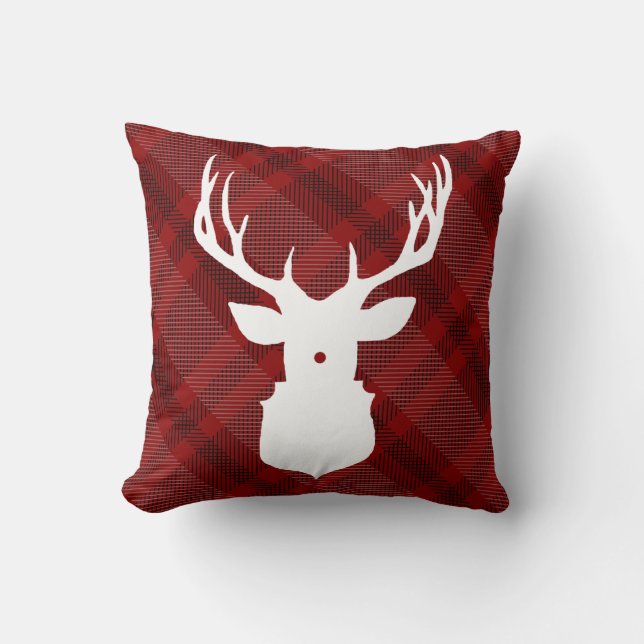 RUSTIKER KARIERTER HER | STYLISH HOLIDAY PILLOW KISSEN (Vorderseite)