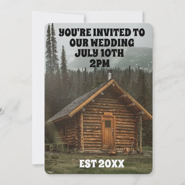 RUSTIKKABIN-BREITERSUCHUNGEN PERSONALISIERT EINLADUNG (Vorderseite)