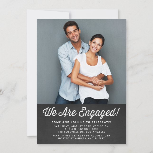 RUSTIKKARTE | EINLADUNG DER ENGAGEMENT PARTEI (Vorderseite)