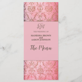 RUSTIKPINK - Menü-Karte für Hochzeiten Menükarte