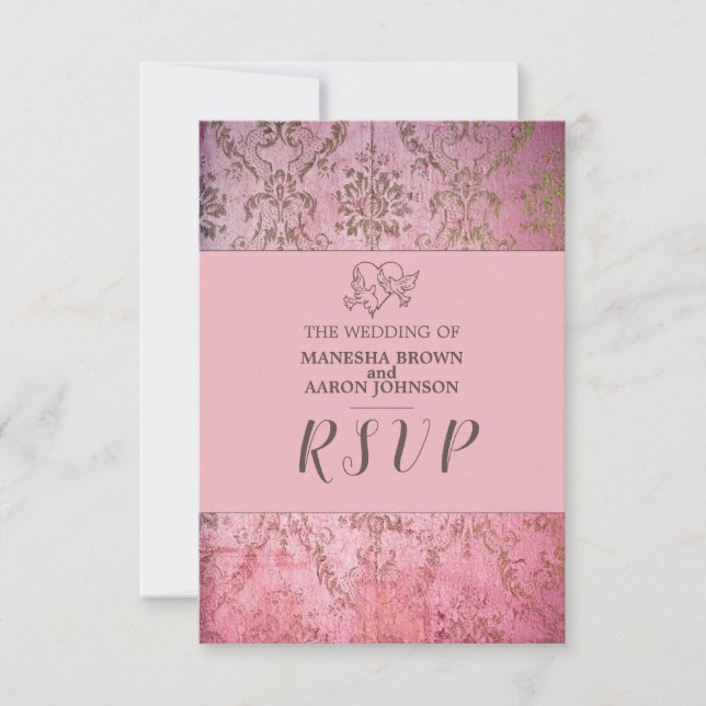 RUSTIKPINK - RSVP-Hochzeitkarte RSVP Karte (Vorderseite)