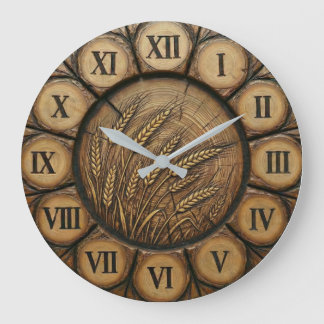 Rustikuöse Weizenhalme Wanduhr | Farmhouse-Dekor