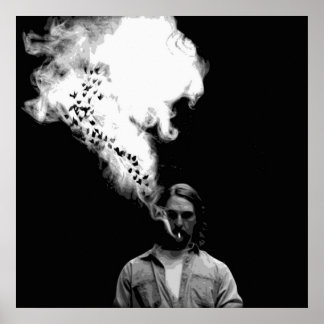 Rustin Cohle von True Detective Rauching a Cigaret Poster