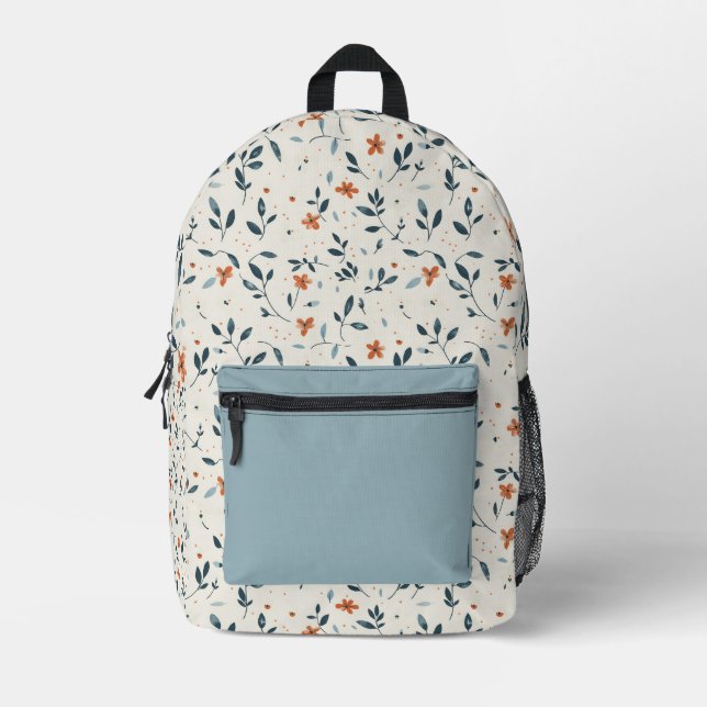 Rustique Floral Backpack Bedruckter Rucksack (Vorderseite)