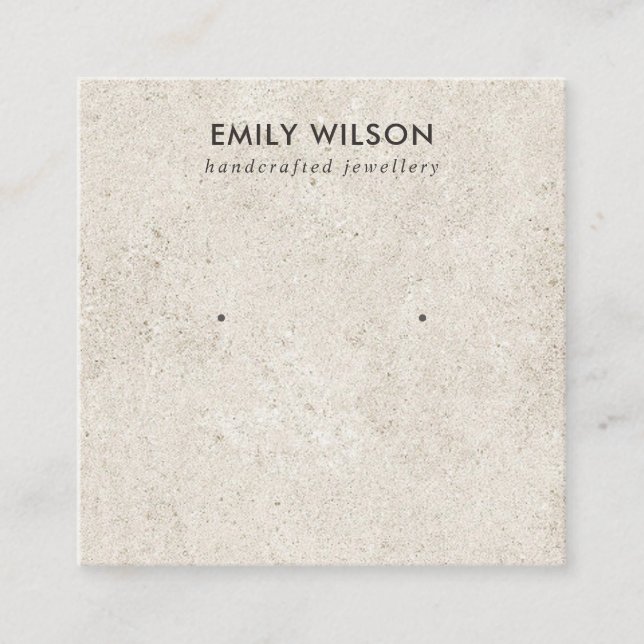 RUSTISCH AUS WEISSEM STUCKSTUD ERINNERUNGSANZEIGE QUADRATISCHE VISITENKARTE (Vorderseite)