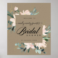 RUSTISCH BLUSH FLORAL KRAFT BRAUTPARTY WILLKOMMEN