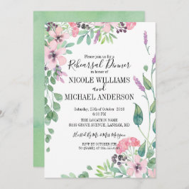 RUSTISCH rosa Aquarell Probe Abendessen Einladung