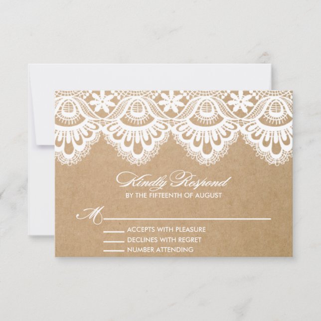 RUSTISCH | WEDD RSVP ENCLOSURE-KARTE KARTE (Vorderseite)