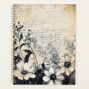 Rustische Blume und Kalligrafie - Braunpapier 1 Planer