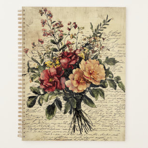Rustische Blume und Kalligrafie - Braunpapier 2 Planer