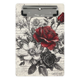 Rustische Blume und Kalligrafie - Braunpapier 3 Mini Klemmbrett