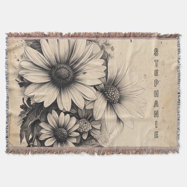 Rustische Blume und Schmetterlinge - Altpapier (11 Decke (Vorderseite)