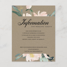 RUSTISCHE BLUSH KRAFT GOLD FLORAL WEDING INFORMATI BEGLEITKARTE