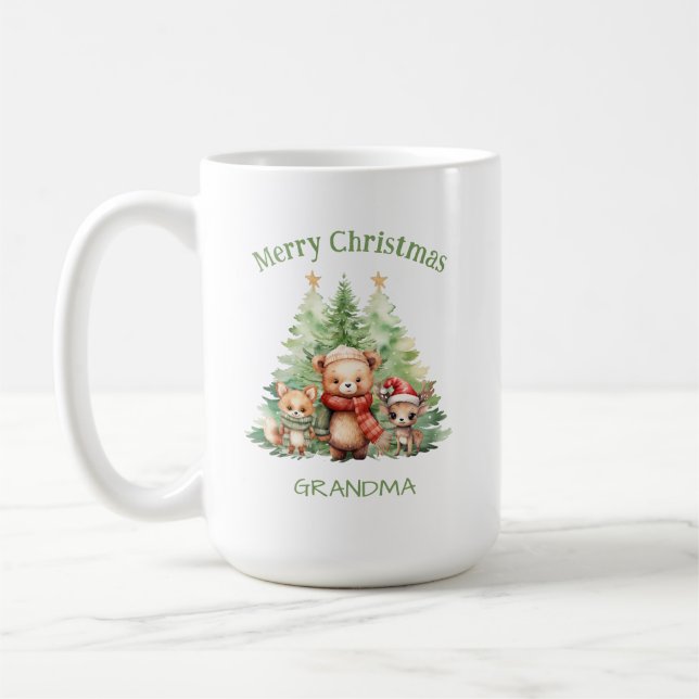RUSTISCHE CHRISTMAS HOLZTIERE PERSONALISIEREN KAFFEETASSE (Links)