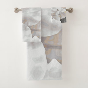 *~* Rustische Grunge Azalea Blume Weiße Neutrale Badhandtuch Set