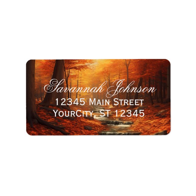 Rustische Herbstlaub Autumn Custom Address Labels Adressaufkleber (Vorne)
