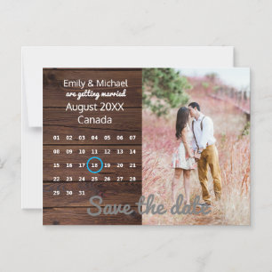 Rustische Hochzeit speichern das Date FOTO CALENDA Magneteinladung