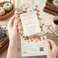 Rustische Hütte Core Fall Wildblumen Creme QR Code