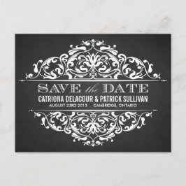 RUSTISCHE KALKBOARTE VINTAG SAVE THE DATE POSTKART ANKÜNDIGUNGSPOSTKARTE