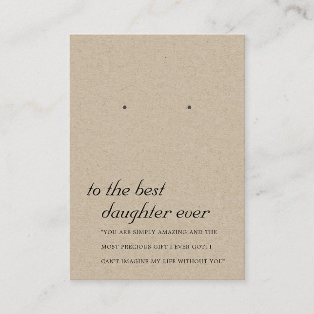 RUSTISCHE KRAFT DAUGHTER FREUNDSCHREIBKARTE PLATZKARTE (Vorderseite)