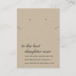 RUSTISCHE KRAFT DAUGHTER GIFT NEKLACE EARRING CARD PLATZKARTE