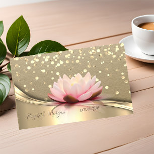 Rustische Kraft, Gold Confetti, Lotus Visitenkarte