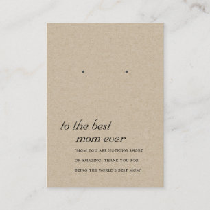 RUSTISCHE KRAFT MAMA GIFT EARRING DISPLAY CARD PLATZKARTE