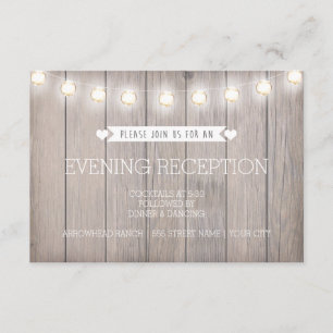 RUSTISCHE LICHTE - KUSTOM ABEND EMPFANG CARD EINLADUNG