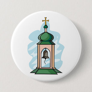 Rustische orthodoxe Kirchenglockenstapel Button