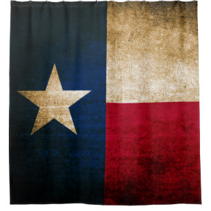 Rustische Patriotische Flagge von Texas Duschvorhang